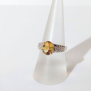 Citrine Ring 1.7 Carats Sterling Silver Size 7